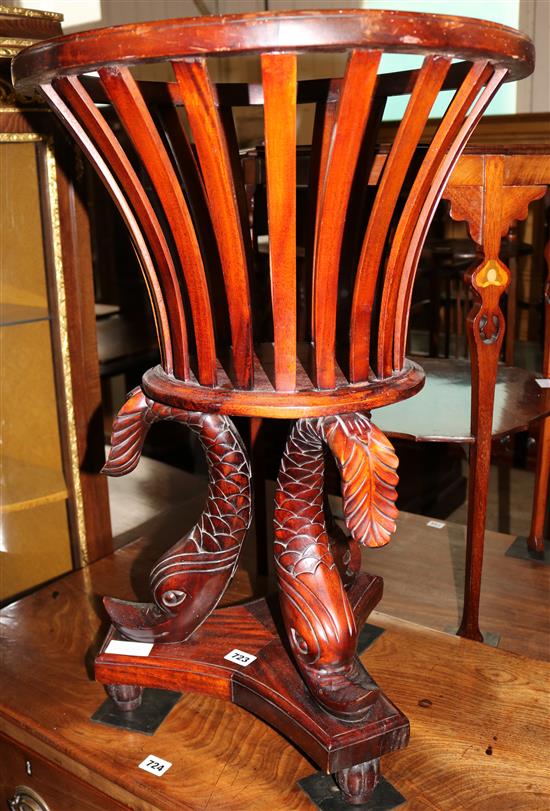 Carved mahogany planter